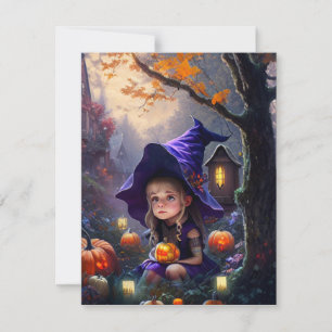 Carte De Correspondance citrouille/fantaisiste/Halloween/dessin animé