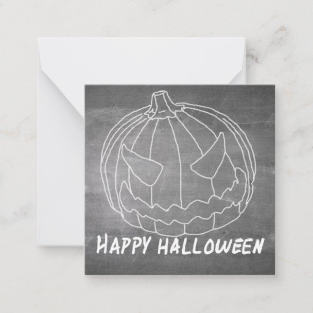 Carte De Correspondance Citrouille pour Halloween 6 aspect tableau (Devant)