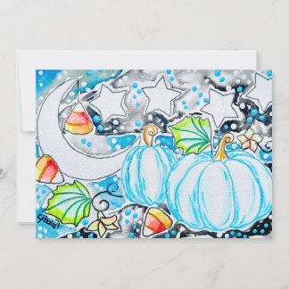 Carte De Correspondance Citrouilles Bleues