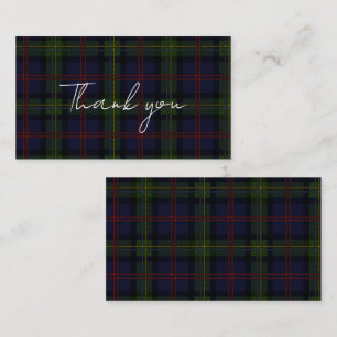 Carte De Correspondance Clan Tartan Plaid Malcolm Merci rustique