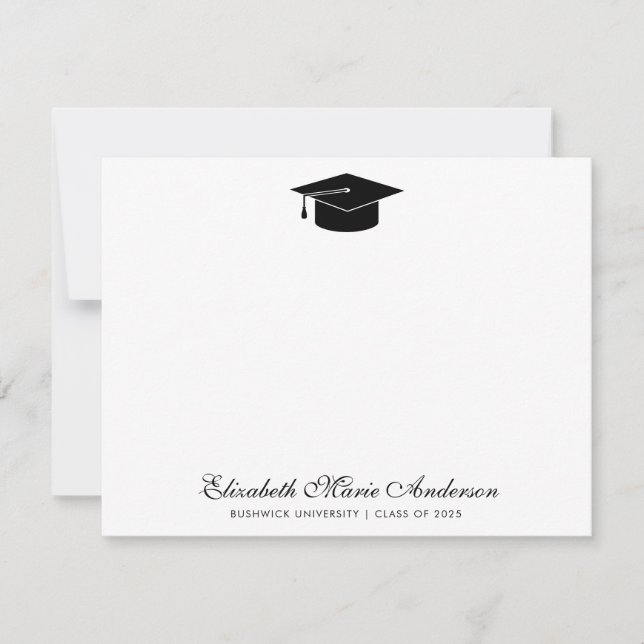 Carte De Correspondance Classe Chic Classic de Grad Graduate Casquette Gra (Devant)