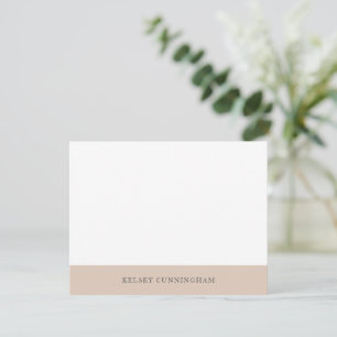 Carte De Correspondance Classic Dreamy Biege Color Block Nom plat