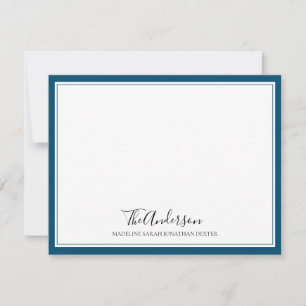 Carte De Correspondance Classic Élégant Script Famille Marine Carré Fronti