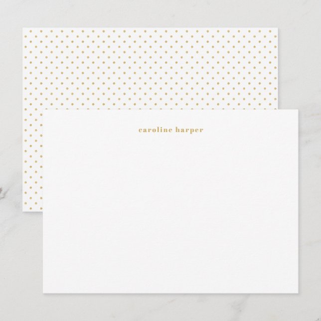 Carte De Correspondance Classic en or Nom personnalisé (Devant / Derrière)