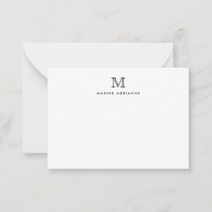 Carte De Correspondance Classic Formal Elegant Typographie Monogramme Noir