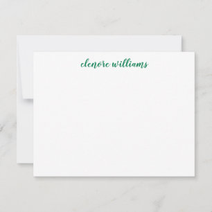 Carte De Correspondance Classic Vert élégant Moderne Élégant Script Preppy