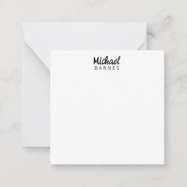 Carte De Correspondance Classical White Minimalist Plain Elegant (Devant)
