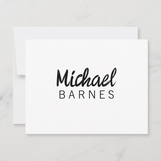 Carte De Correspondance Classical White Minimalist Plain Elegant (Devant)