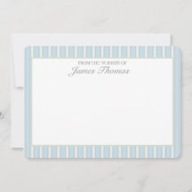 Carte de correspondance classique bleue et crème r