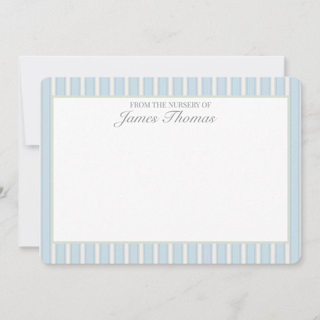 Carte de correspondance classique bleue et crème r (Devant)