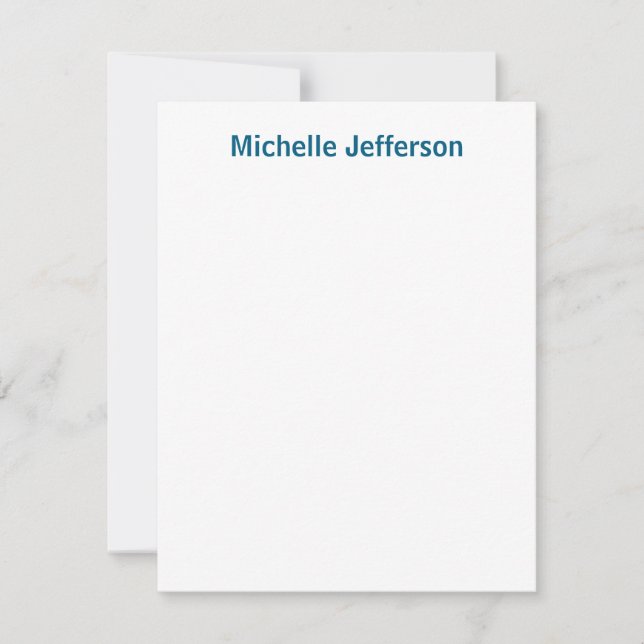 Carte De Correspondance Classique Créatif Tendance Blanc Bleu Océan (Devant)