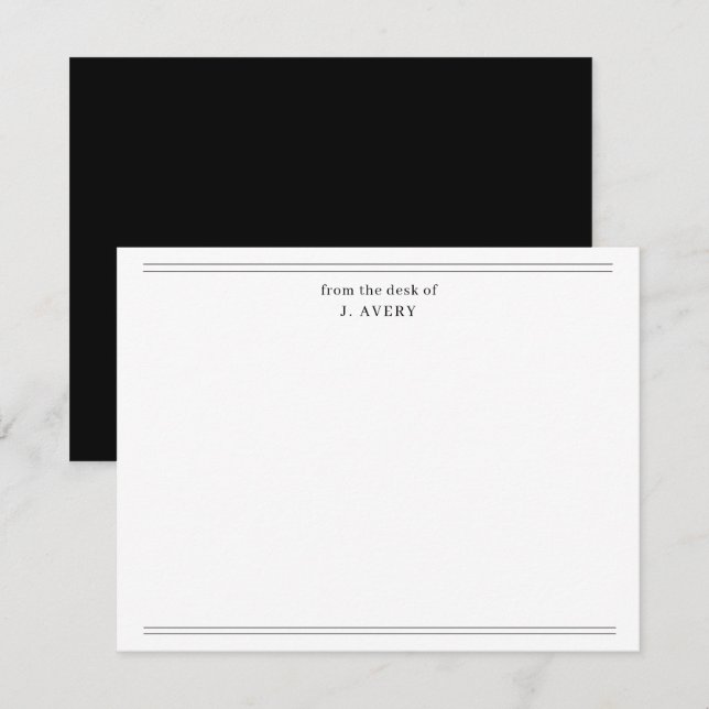 Carte De Correspondance Classique de la part de Black White  (Devant / Derrière)