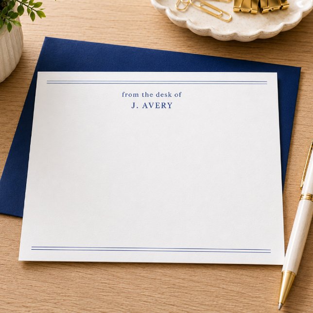 Carte De Correspondance Classique de la part de bleu marine (Créateur téléchargé)