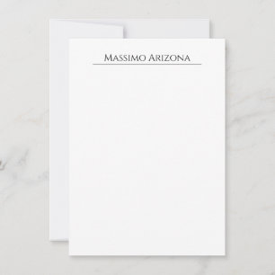 Carte De Correspondance Classique Élégant Simple Noir & Blanc Minimaliste
