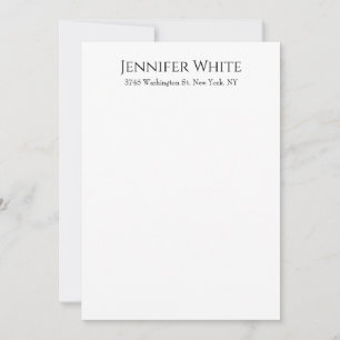 Carte De Correspondance Classique Élégant Simple Noir & Blanc Minimaliste