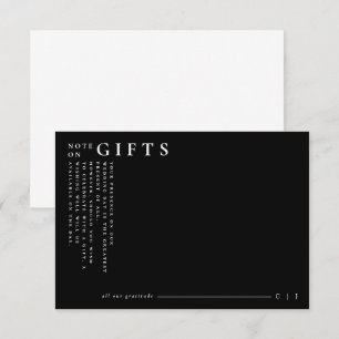 Carte De Correspondance Classique moderne Mariage noir minimaliste Cadeaux