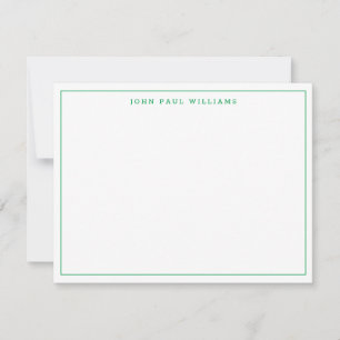 Carte De Correspondance Classique Vert Chic Moderne Professionnel Léger Bo