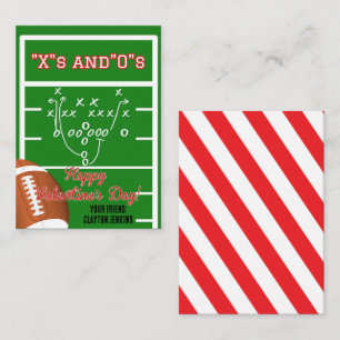 Carte De Correspondance Classroom Football Valentine's Day Card