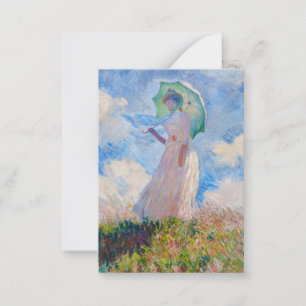 Carte De Correspondance Claude Monet - Femme avec Parasol face à gauche