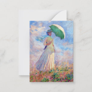 Carte De Correspondance Claude Monet - Femme avec un parasol face à droite