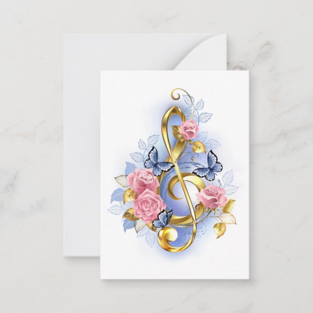 Carte De Correspondance Clé de fer avec roses roses roses (Devant)
