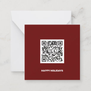 Carte De Correspondance Clean Monochrome Entreprise QR Code Arbre de Noël