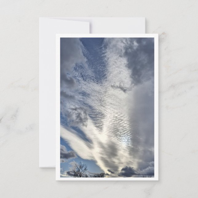Carte De Correspondance Clouds in January sky - Ducks vision Note Card (Devant)