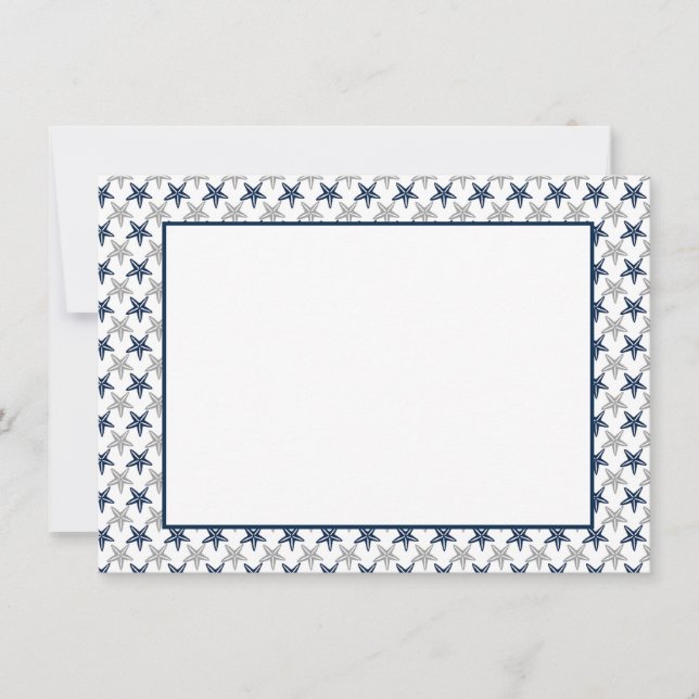 Carte De Correspondance Coastal Starfish Flat Note Card  (Devant)