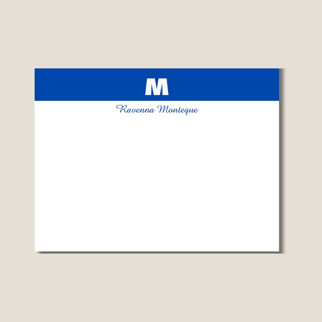 Carte De Correspondance Cobalt Blue Personalized Name Letter Monogram  (Créateur téléchargé)