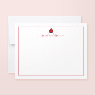 Carte De Correspondance Coccinelle personnalisée avec bordure rouge