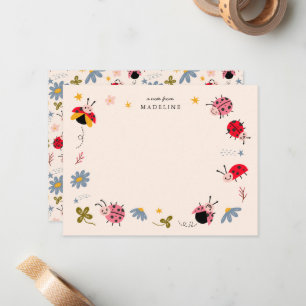 Carte De Correspondance Coccinelles Mignonnes Enfants