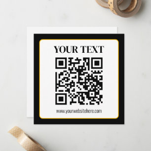Carte De Correspondance Code QR d'entreprise avec texte haut et bas, noir 