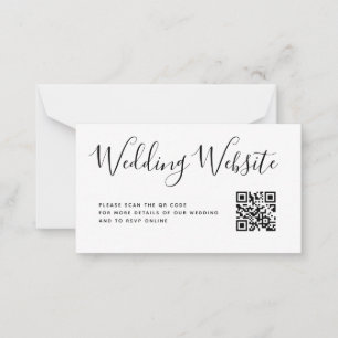 Carte De Correspondance Code QR des détails du site web du mariage écritur