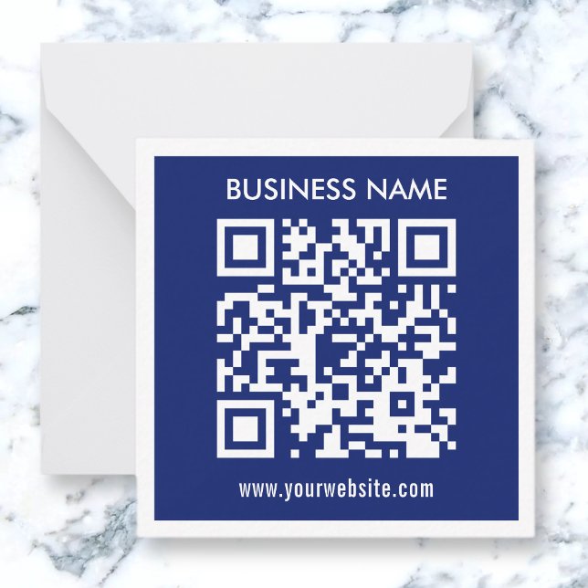 Carte De Correspondance Code QR (généré instantanément) modifiable | Bleu  (Créateur téléchargé)