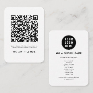 Carte De Correspondance Code QR moderne et logo professionnel personnalisé