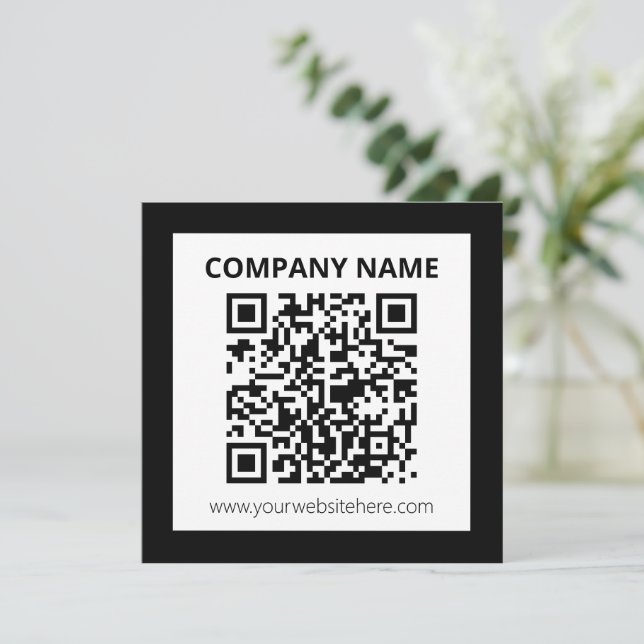 Carte De Correspondance Code QR modifiable et conception simple personnali (Debout devant)