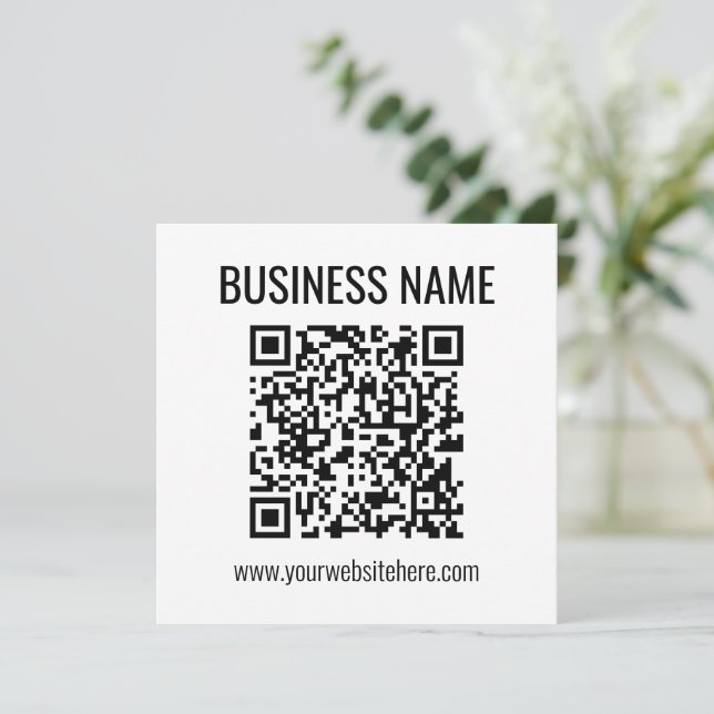 Carte De Correspondance Code QR personnalisable & nom de l'entreprise (Debout devant)