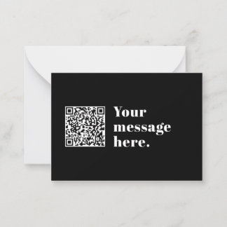 Carte De Correspondance Code QR personnalisable & Texte Rétro Modifiable