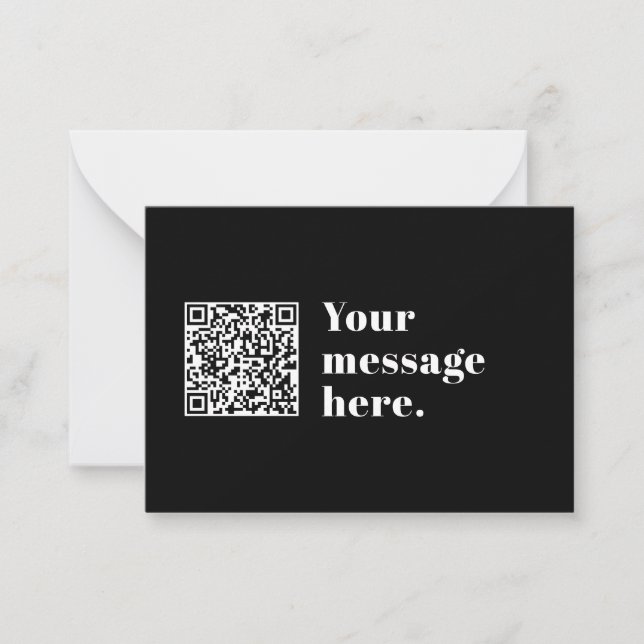 Carte De Correspondance Code QR personnalisable & Texte Rétro Modifiable (Devant)