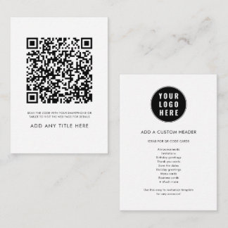 Carte De Correspondance Code QR personnalisé Logo d'affaires moderne éléga