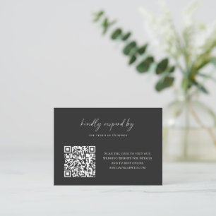 Carte De Correspondance Code QR RSVP en ligne de style minimaliste noir av