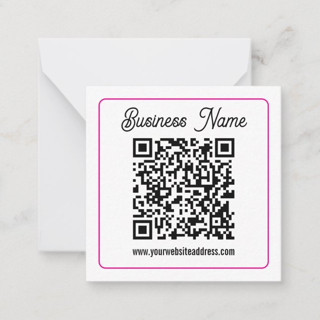 Carte De Correspondance Code QR scannable avec écriture manuscrite en scri (Devant)