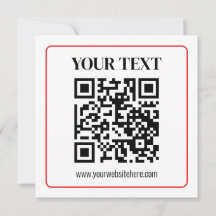 Code QR simple noir et blanc avec bordure rouge