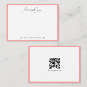 Carte De Correspondance Code QR Style Moderne Écriture Manuscrite Nom