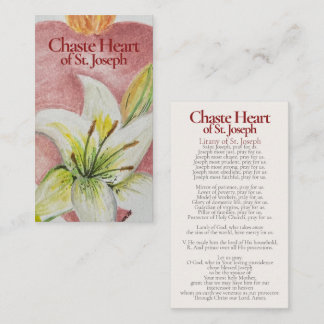 Carte De Correspondance Cœur Chaste de Saint Joseph - Litanie