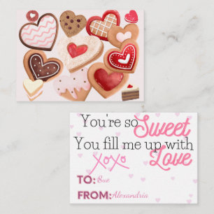 Carte De Correspondance Coeur Cookies Classe Valentines Enfants