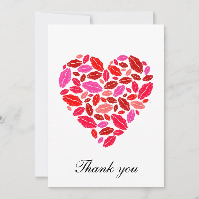 Carte De Correspondance Coeur de bâton - merci note (Devant)