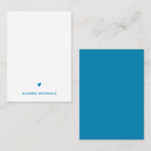 Carte De Correspondance Coeur et nom Turquoise tendance