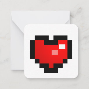 CARTE DE CORRESPONDANCE COEUR PIXEL