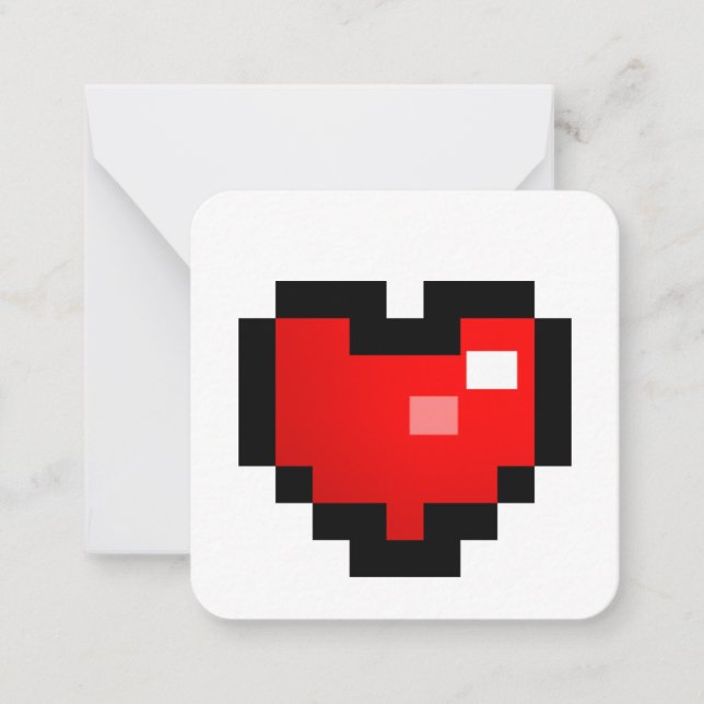 CARTE DE CORRESPONDANCE COEUR PIXEL (Devant)